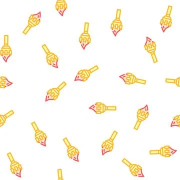 Burning torch color icon vector flat illustration Stock Illustration