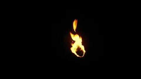 Burning Torch In The Dark - Compositing Element Stock Footage 100026384