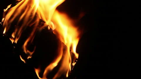 Burning torch in the darkness Stock Footage 64701845