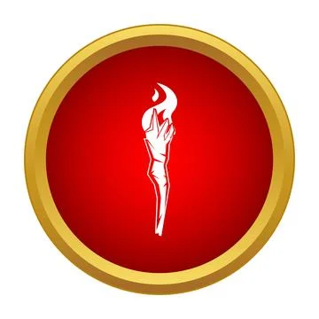 Burning torch delivering triumph and achievement icon Stock Illustration