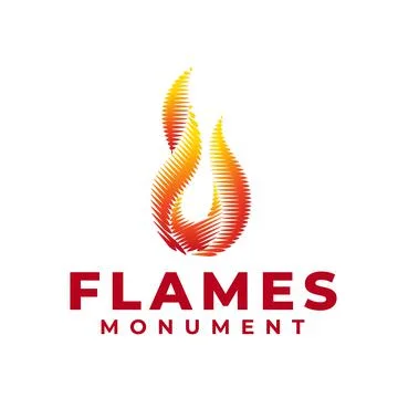 Burning Torch Fire Flame logo design. Monument logo Stock Illustration