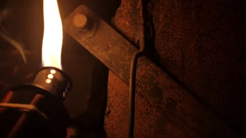 Burning torch. Fire. Stock Footage 83001735