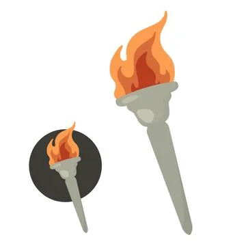 Burning torch icon vector. Olympic flame Stock Illustration