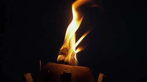 Burning torch at night. Stock Footage 135274874