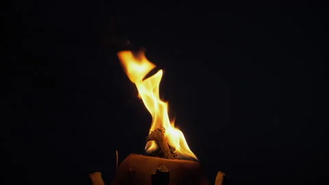 Burning torch at night. Stock Footage 135406433