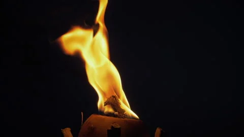 Burning torch at night. Stock Footage 135406829