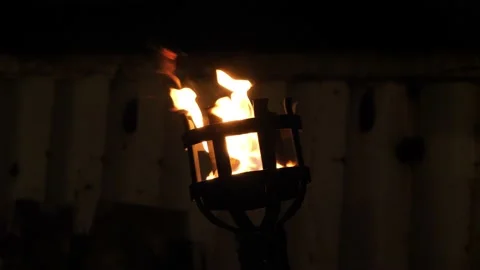 A burning torch in the night Stock-Footage 141204078