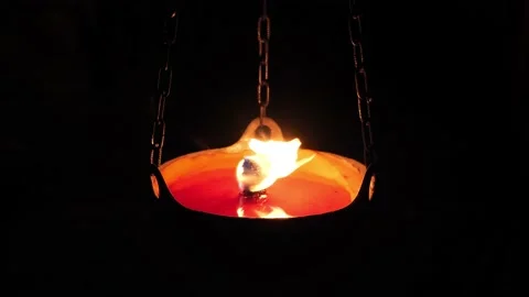 A burning torch in the night Stock Footage 141204384