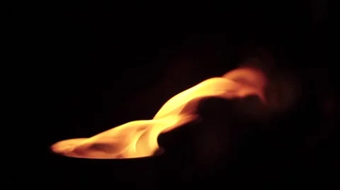 A burning torch in the night. (slow motion) Stock Footage 50262973