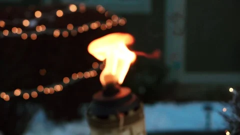 Burning torch outside Stock Footage 101045296