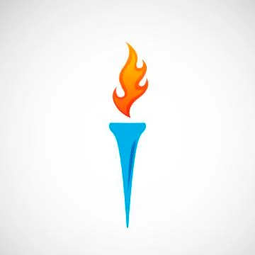 Burning torch vector icon Stock Illustration