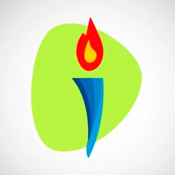Burning torch vector icon Stock Illustration