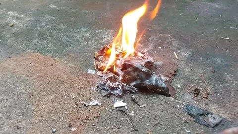 Burning trash Stock Footage 274208476