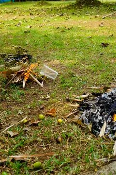 Burning trash Stock Photos