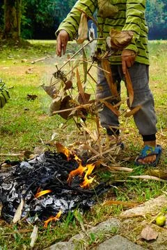 Burning trash Stock Photos
