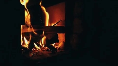 Burning of trees in a furnace Video stock 84554401