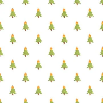 Burning trees wildfire pattern representing global warming disaster Stock Illustration