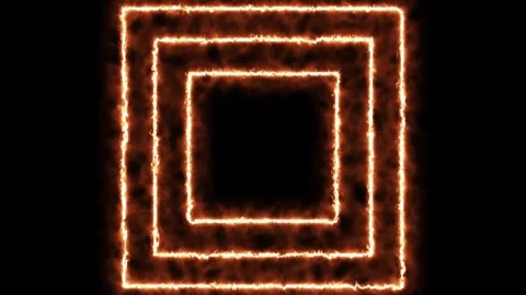Burning triple concentric square light overlay background loop Stock Footage 240324578