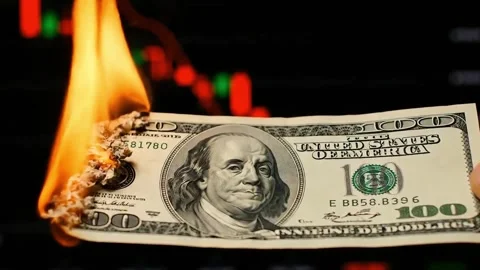 Burning US 100 Dollar Bill in Slow Motion. Stock Footage 316877583