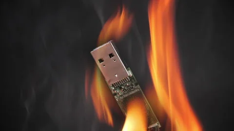Burning usb stick. Video stock 149407282