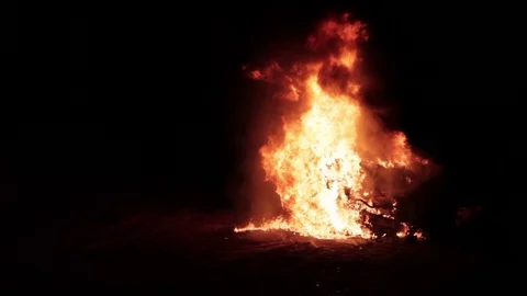 Burning Van 9 Video stock 79019528