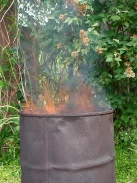 Burning of vegetative waste Stock Photos