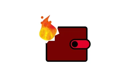 Burning Wallet Icon Stock Footage 335626465