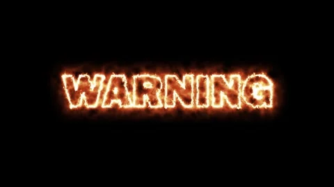 Burning Warning Sign On Black Background Stock Footage 277014958
