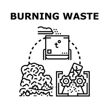 Burning waste and garbage incineration process イラスト素材