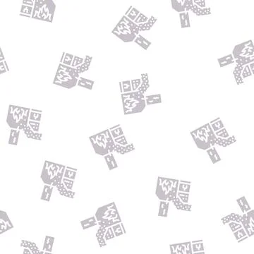 Burning waste glyph vector seamless pattern Illustrazione stock