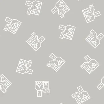 Burning waste line vector seamless pattern Illustrazione stock