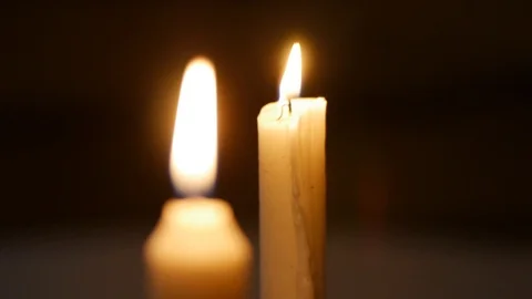Burning wax candles Stock Footage 93020607