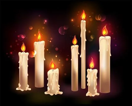 Burning wax candles Stock Illustration
