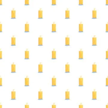 Burning wax candles seamless pattern background Stock Illustration
