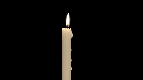 Burning white candle with alpha channel 스톡 동영상 81692525