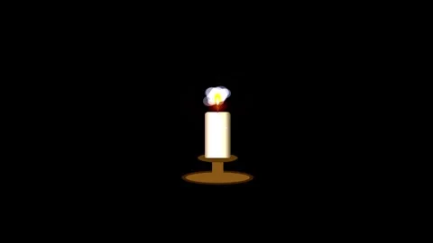 Burning white candle with a flickering flame in a holder against a dark bac.. Stock Footage 344709598