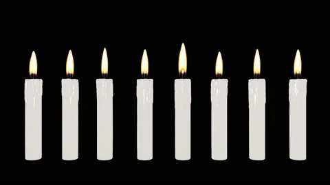 Burning white candles. 3D render Stock Footage 163419603