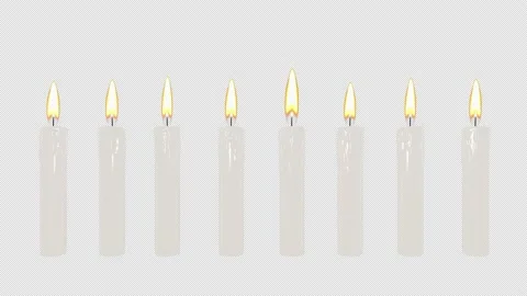 Burning white candles. 3D render Stock Footage 163420463