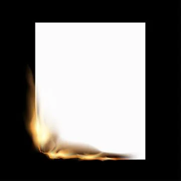 Burning white sheet Stock Illustration