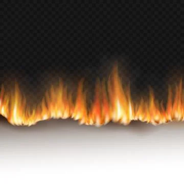 Burning white sheet of paper isolated on a black background Stock Illustration