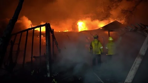 Burning, Wildfire, La, Danger Stock Footage 300241680