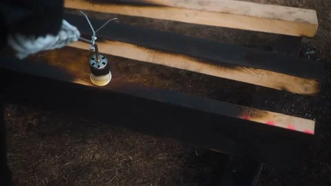 Burning wood 2 Video stock 230969483