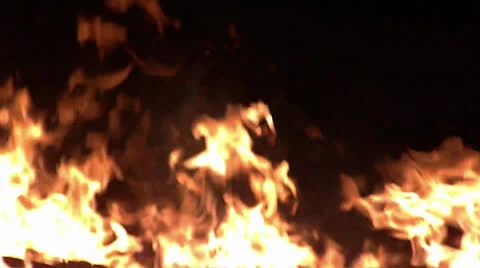 Burning wood Bonfire Stock Footage 22952660