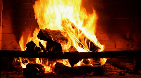 Burning Wood Fire Stock Footage 37901045