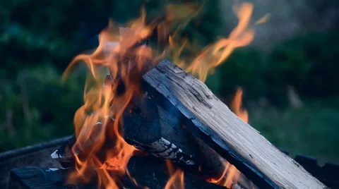 Burning wood in fireplace Stock Footage 40960385