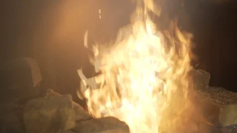 Burning Wood In The Fireplace Stock Footage 74101742