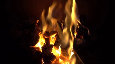 Burning Wood In The Fireplace Stock Footage 84138202