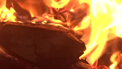 	Burning wood in the fireplace Stock Footage 264748743