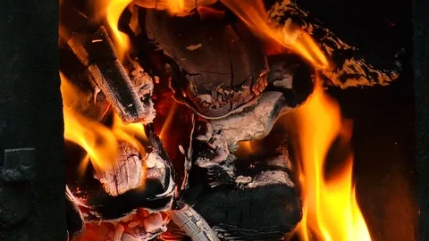 Burning wood. Flames Stock Footage 78422636