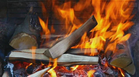 Burning wood Stock Footage 349244